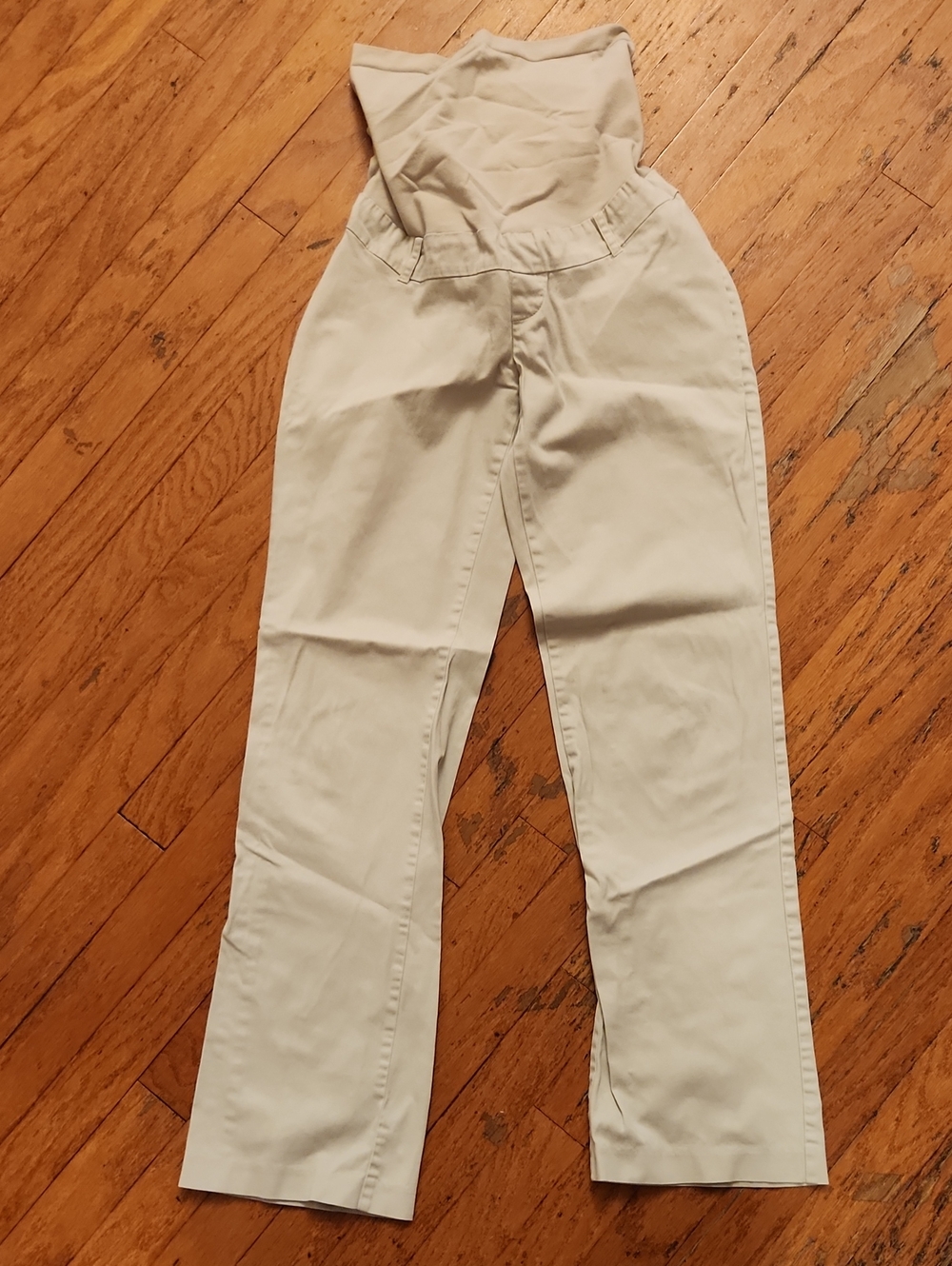 Motherhood Maternity Cream Straight-Leg Support Pants
